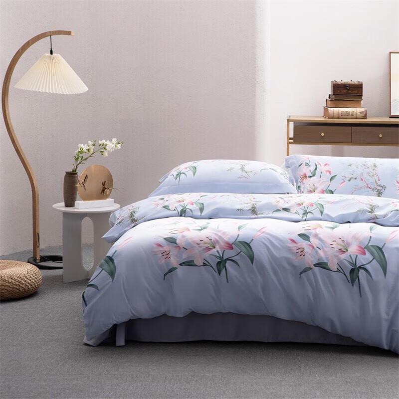 Spring Lily Sateen Cotton 4-Piece Bedding Set
