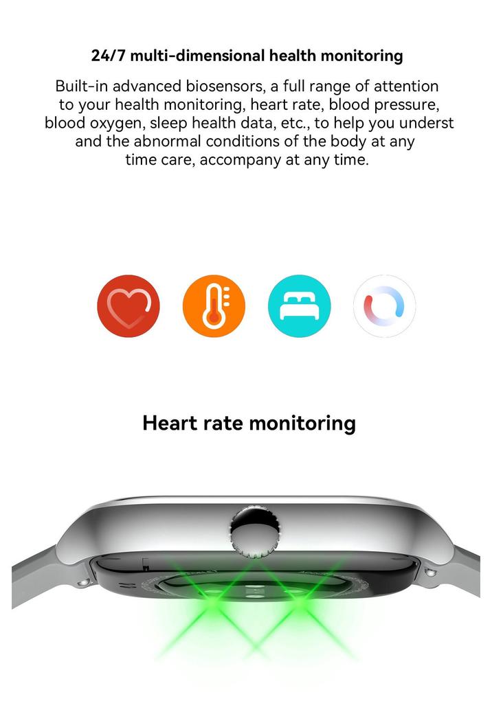 New H9 Smartwatch with Bluetooth Calls, Heart Rate Monitor & Pedometer