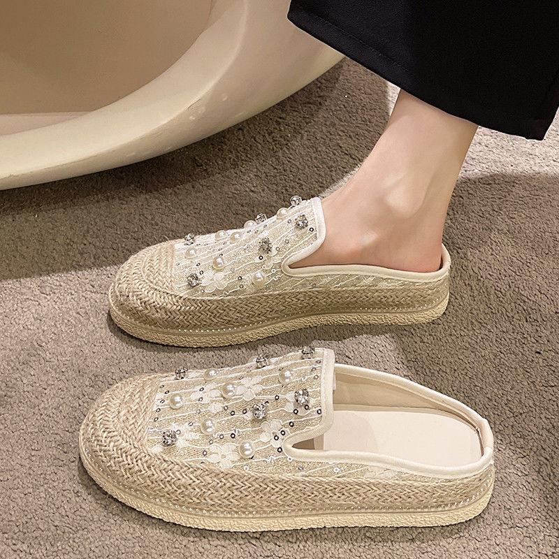 Fashion Woman Slippers Thick Shoes for Women Lace Rhenstone Mules Sandals Crystals Slides Platform Jewels Pvc Easy Wears 39 Top Designs