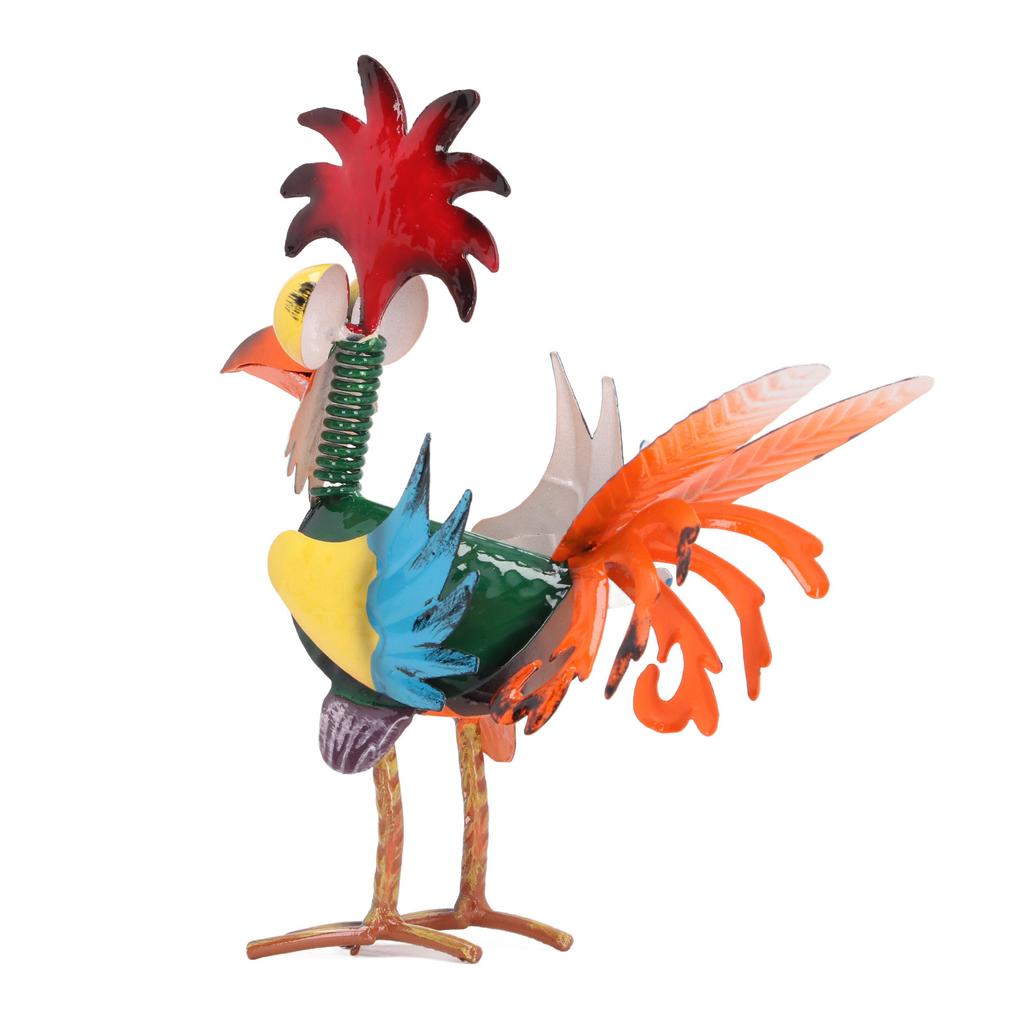 Figurky soch kohouta Ornament Kovová modelka s displejem kohouta pro venkovní dekoraci