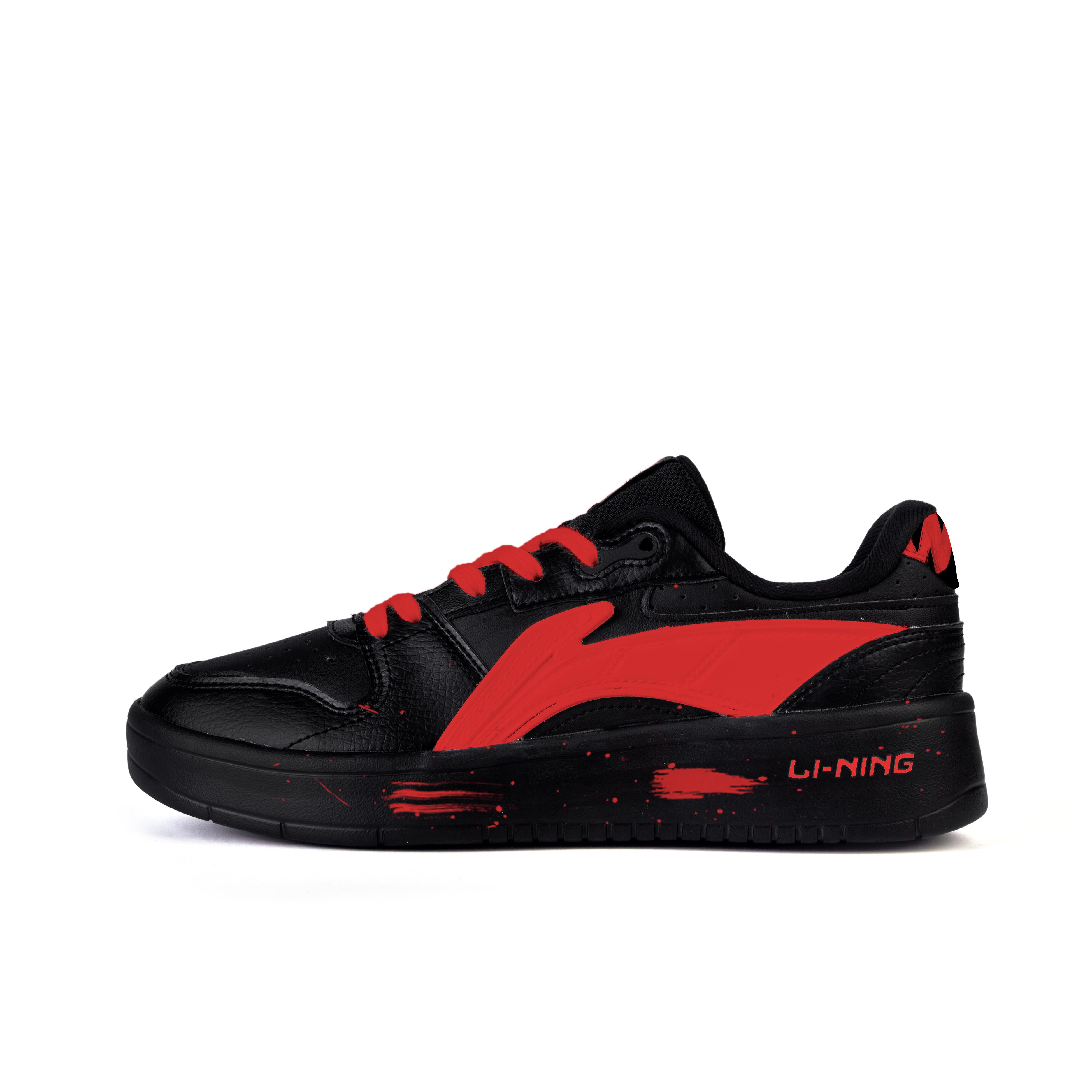 

Li Ning Скользкие Амортизирующие Износостойкие Низкие Кеды для Скейтборда Мужские Черно-Красные AGCU515-5(Команда345-) 40