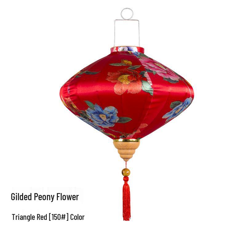 Gold-Edged Peony Palace Lantern - Chinese Style for New Year, Spring Festival, Weddings, Outdoor, or Housewarming Decor