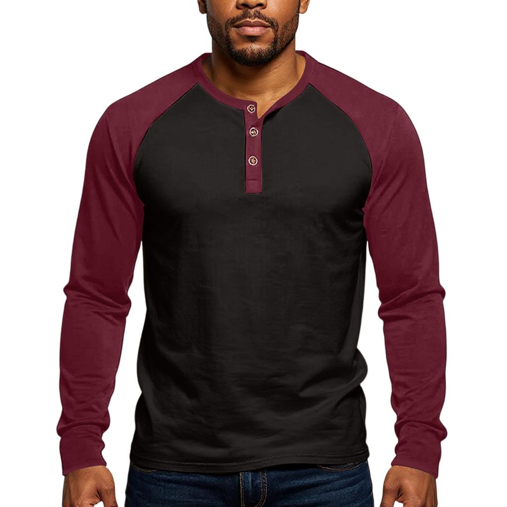Collar Men's Base Shirt Casual Long Sleeved T-shirt For Men