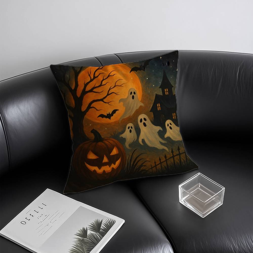 Halloween Cute Pillow Case Anti-dustmite Invisible Zipper Sofa Bed