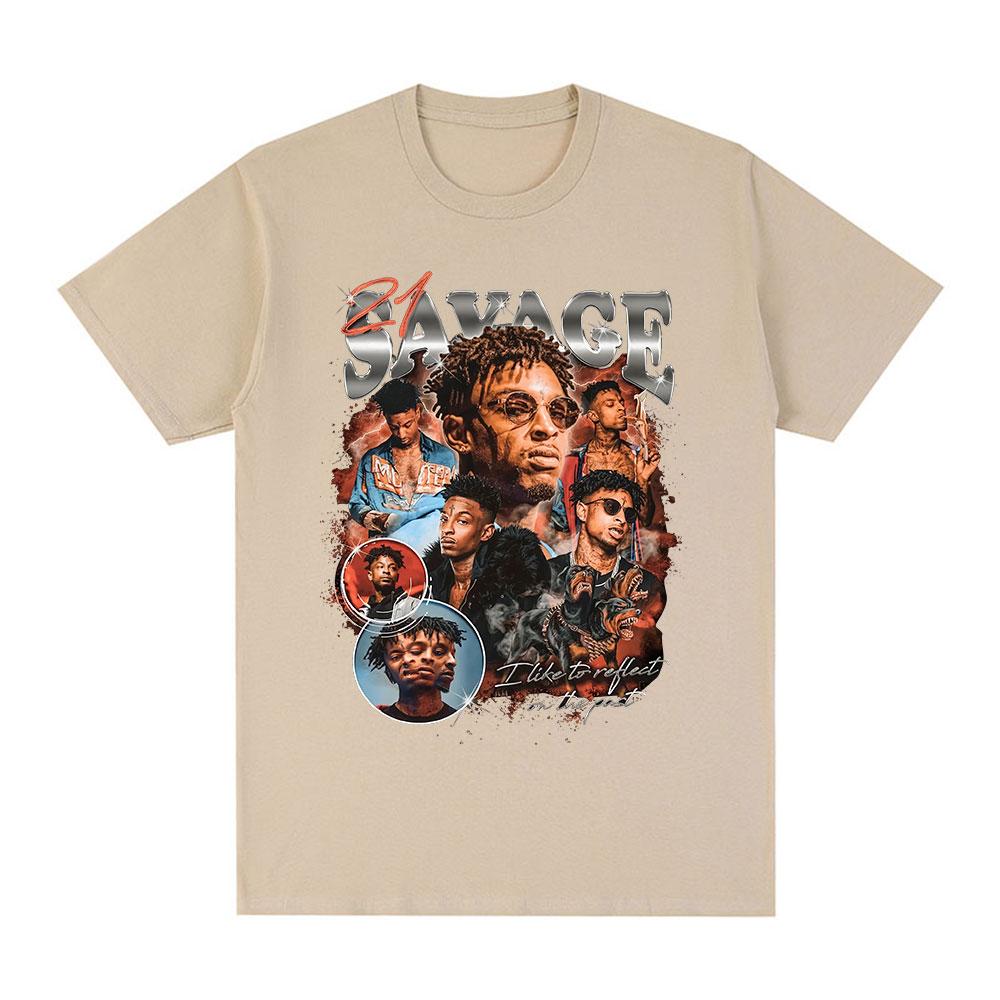 Rapper 21 Savage Grafik T-Shirt Unisex Damen Vintage Hip Hop T-Shirt Baumwolle Lässig Locker Übergröße Kurzarm T-Shirts Geschenk für Fans