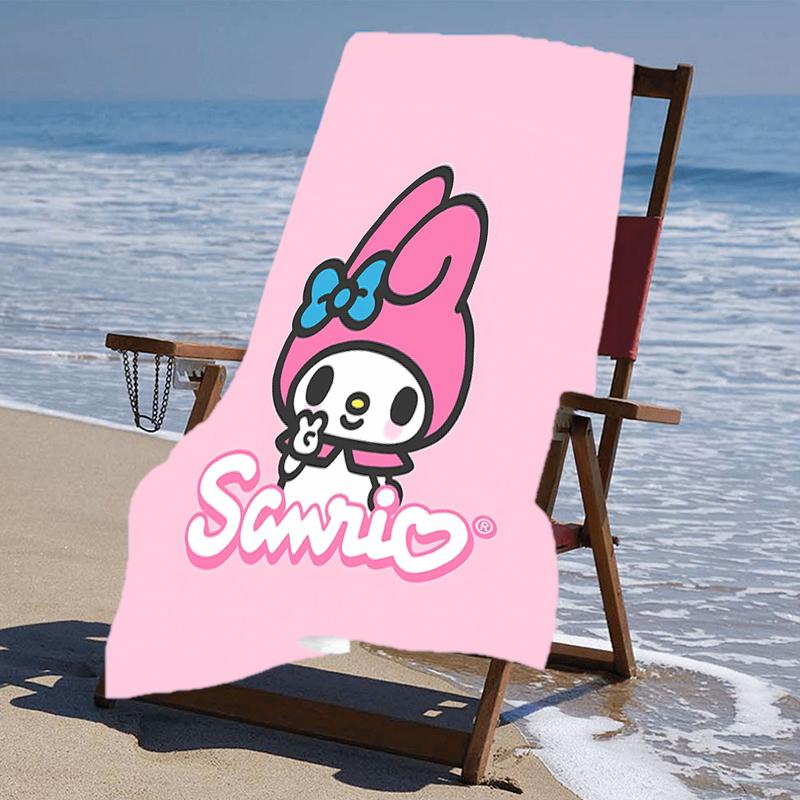 Proof Beach Towel with a Sanrio My Melody2 Pattern - Soft,absorbent,quick-drying,machine Washable - Perfect for Swimming,camping,bathing