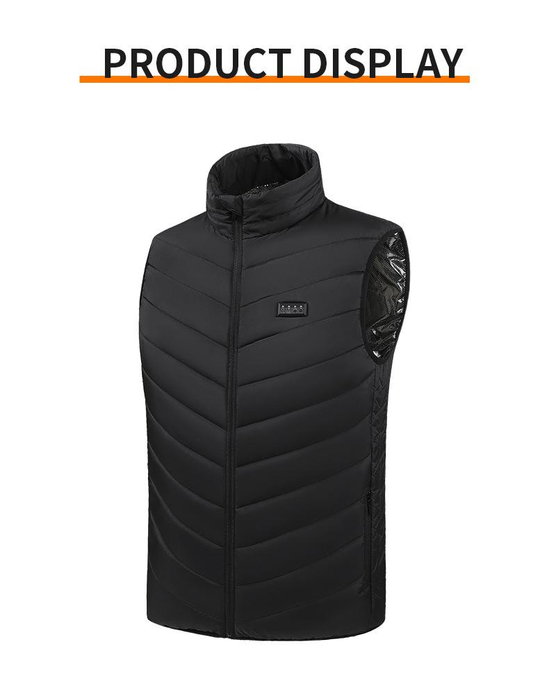 Unisex Cross-Border Heated Vest with Intelligent Temperature Control - Stand-up Collar for Winter Warmth