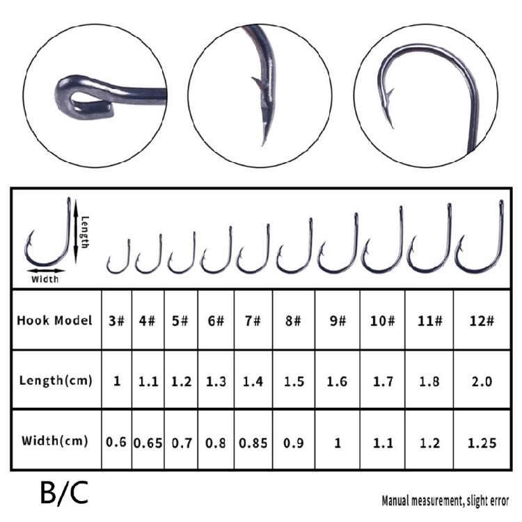 100/500pcs Steel Barbed Fish Hook Rustproof Carp Circle Hooks Baits Holder Hook