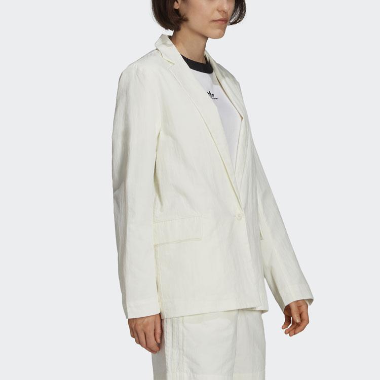 Adidas Originals Blazer Solid Color Casual Suit Jacket Women Jackets Han-Jade-White H56445