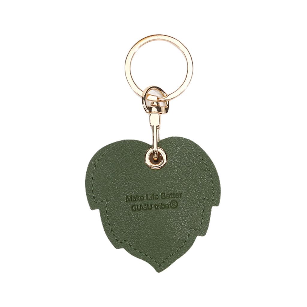 PU Leather Access Card Protective Sleeve High Quality Useful  Leaf Shape Keychain Access Card Cover For Airtag