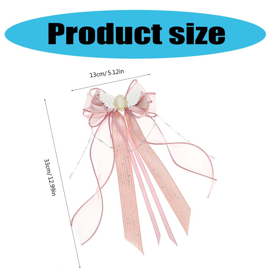 Mesh Ribbon Hair Bows Bowknot Wing Hair Clip for Women Teens Braid Holder Nonslip Barrettes Lady Hairstyle Accessories