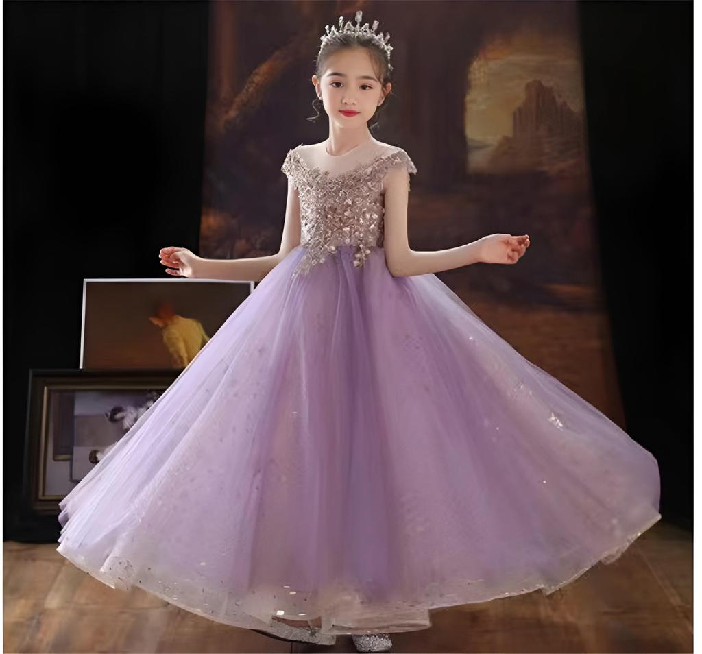 OWIEOW Piano Recital Long Formal and Elegant Suitable for Stage and Sizes Children's Dress, Kids' Dress, Girls' Dress, Performances, Concerts,