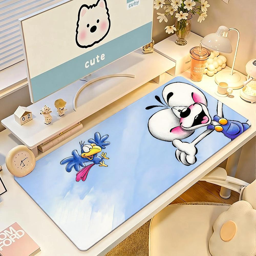 Tappetino Mouse Cartone Animato Carino D-Diddl Quadrato Ufficio Gaming Scrivania Tappetino Impermeabile Antiscivolo Gomma Decorativo