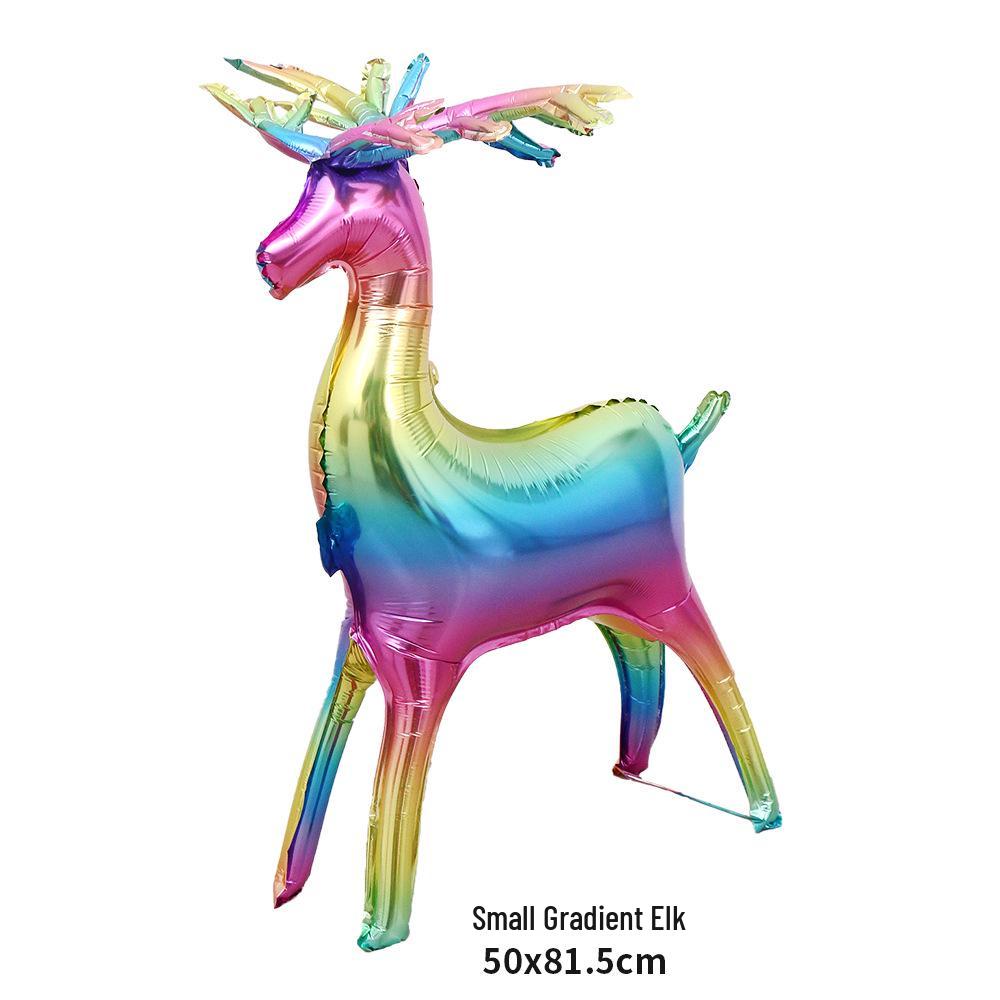 3D Golden Reindeer Aluminum Foil Balloon - Christmas Party Decoration
