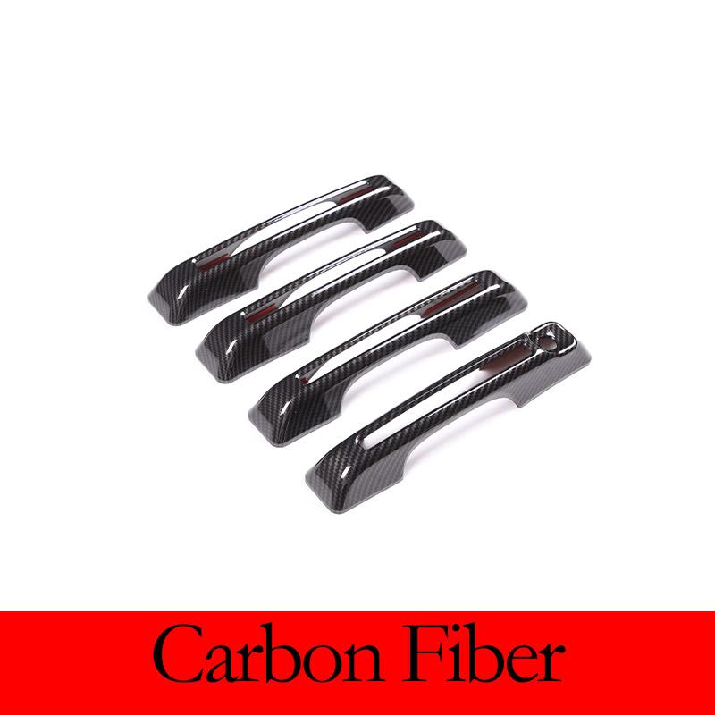 For Ford Maverick -2025 ABS Carbon Fiber/Black/Silver Car Door Exterior Door Handle Cover Trim Sticker Car Accessories