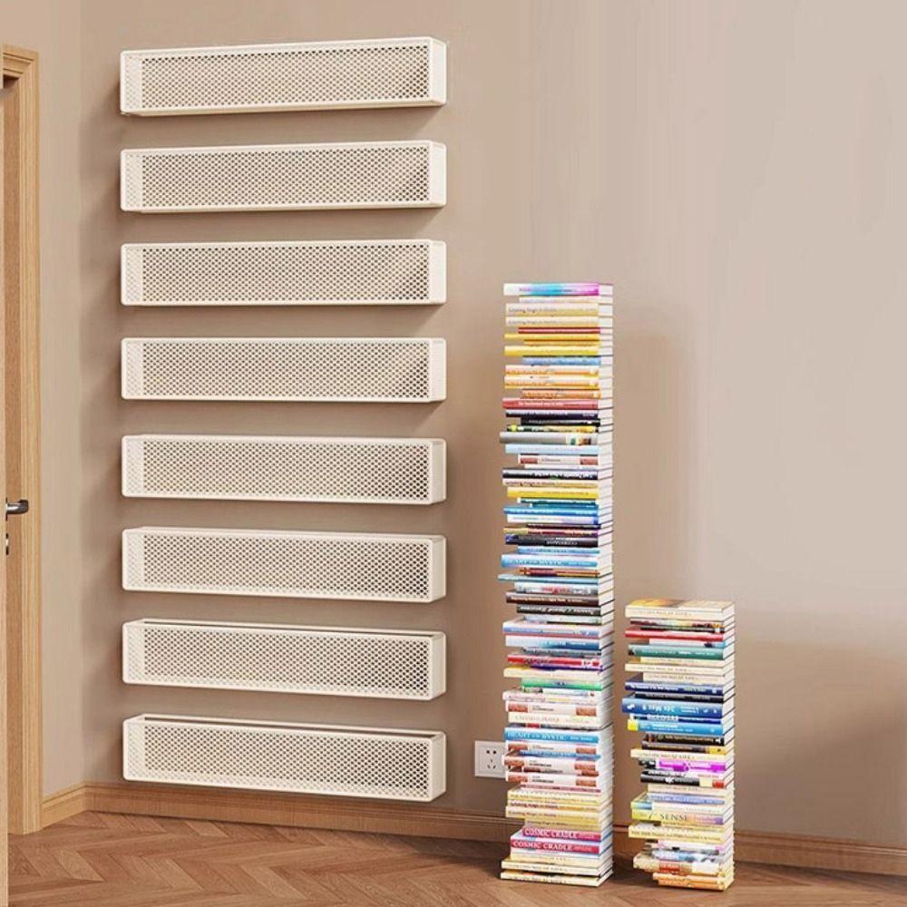 Simple Metal Picture Book Sorting Rack Punch Free Ultra Narrow Art Bookshelf Space Saving Picture Book Storage Rack School