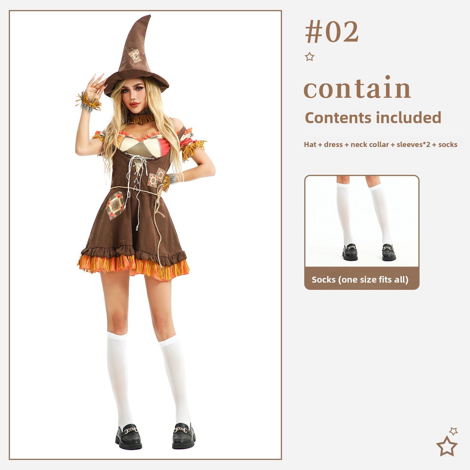 J-yuefang Women`s Scarecrow Costume Polyester Halloween
