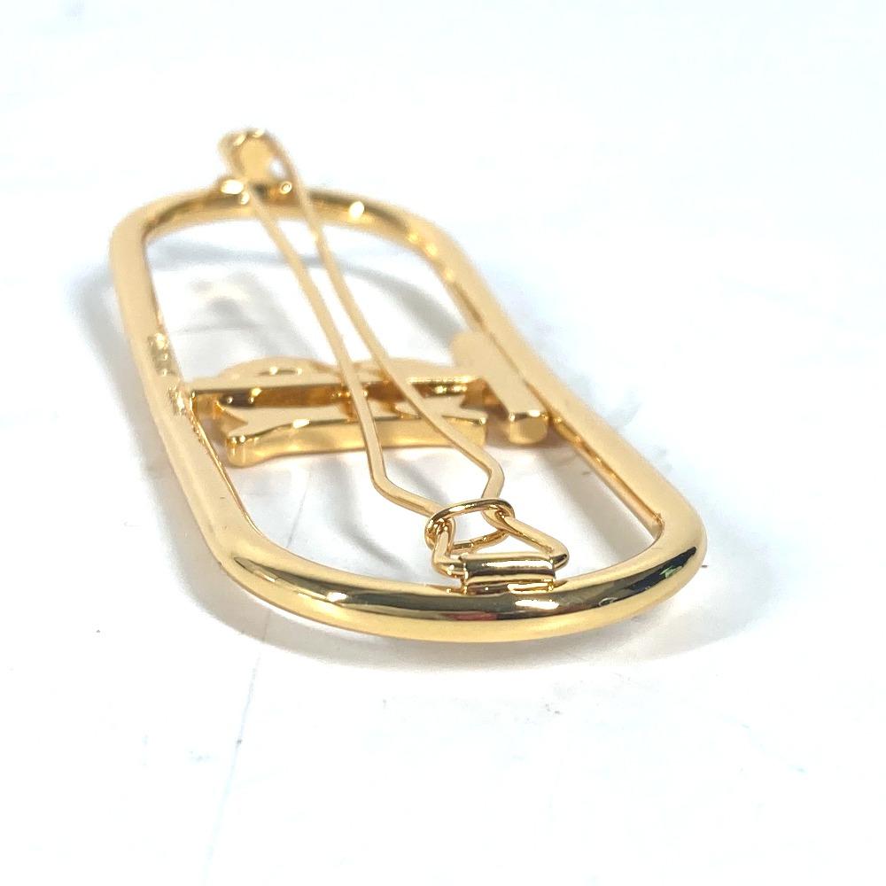 BURBERRY TB logo hair accessories hair pin Barrette Metal Gold Unused