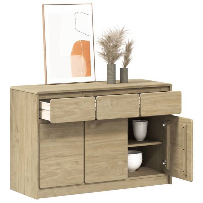 VidaXL Buffet, Armoire avec Portes, Meuble de Rangement, Organisateur de Salle de Séjour Salon Couloir, Moderne, Chêne Bois 377601