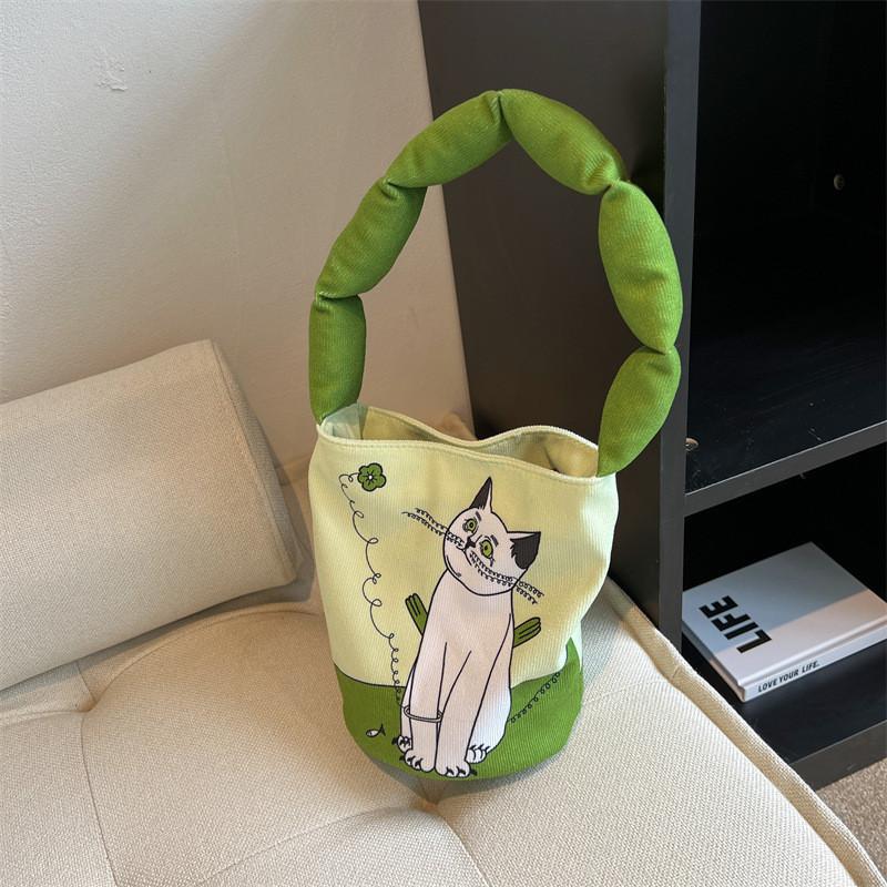 Unique Design Women s Canvas Shoulder Bag 2024 Summer New Arrival Fresh And Sweet Style