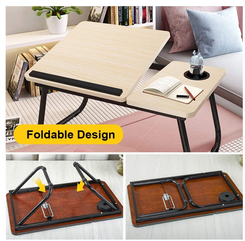 Foldable Dormitory Bed Laptop Stand Book Reading Laptop Studying Table NEW Foldable Adjustable Desk Shelf Size 55 X 32 X 25cm