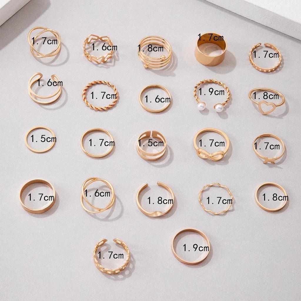 Exquisite Imitation Pearl Ring, Versatile Ring for Girls' Parties, Simple Carving Ring, Adjustable Temperament, Women's Ring Set