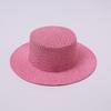 French Flat Top Top Hat Multi-colored Narrow Brim Daily Versatile Retro Straw Hat Summer Sun Hat Breathable Vacation