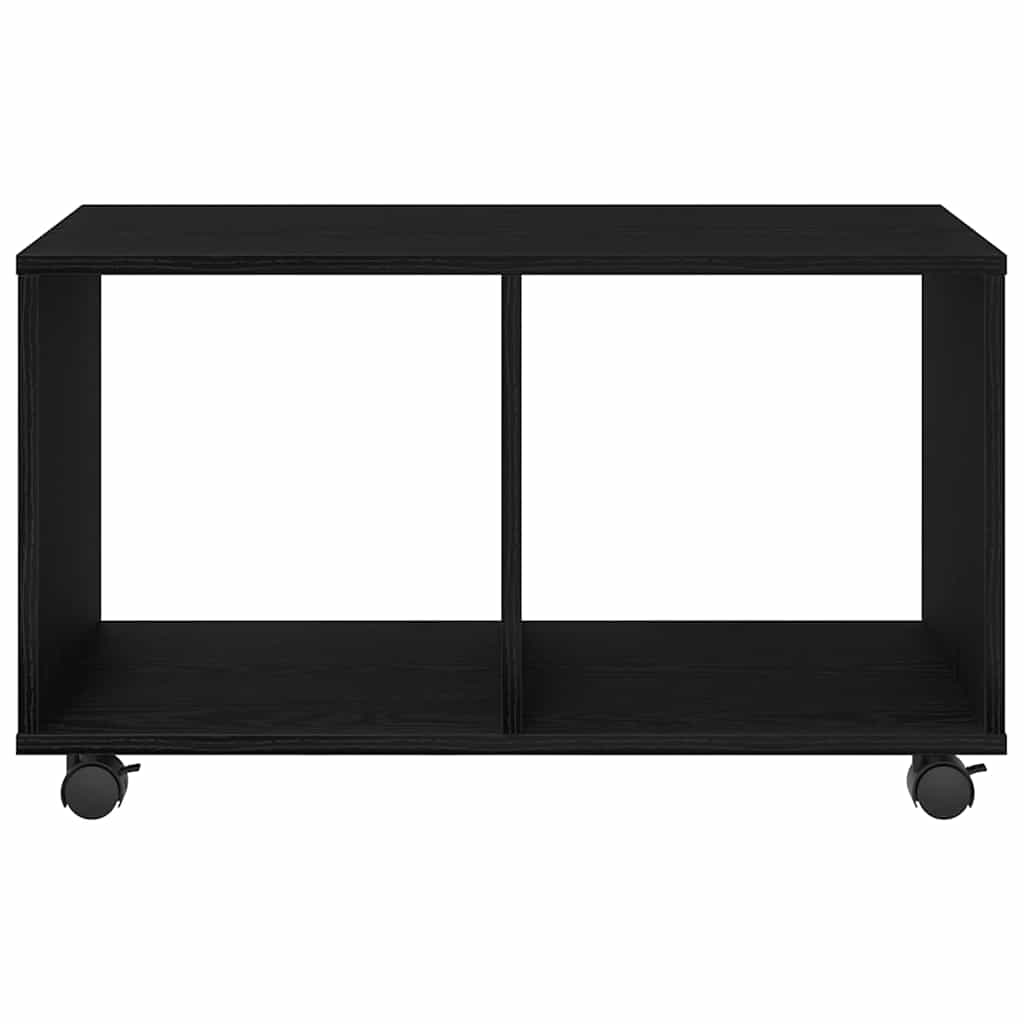 Side Table with Shelf Black Oak Effect 72 X 33 X 42.5 Cm