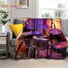 Drum Kit Drum Stand Set Music Instruments Soft Flannel Blanket for Beds Bedroom Sofa Picnic,Throw Blanket Outdoor Leisure Gift