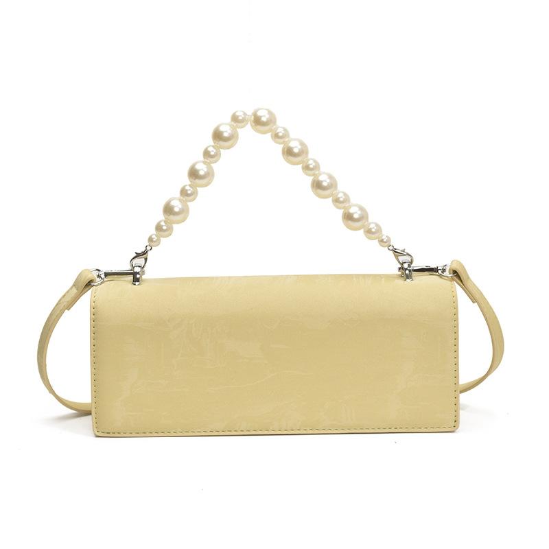 Fashion pearl chain summer new trendy texture simple shoulder bag texture fashion messenger handbag bag