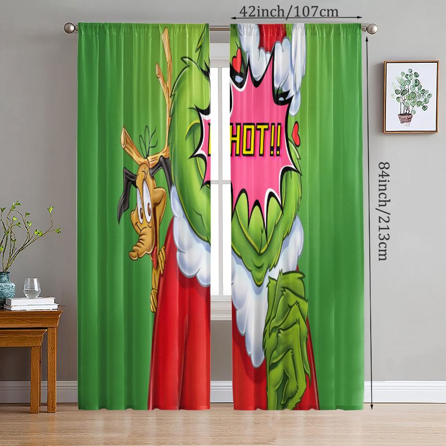 Cortinas con Estampado de Papá Noel, Cortinas de Bolsillo para Barra, Decoraciones de Navidad, Decoraciones para el Hogar, Decoraciones para Habitaciones
