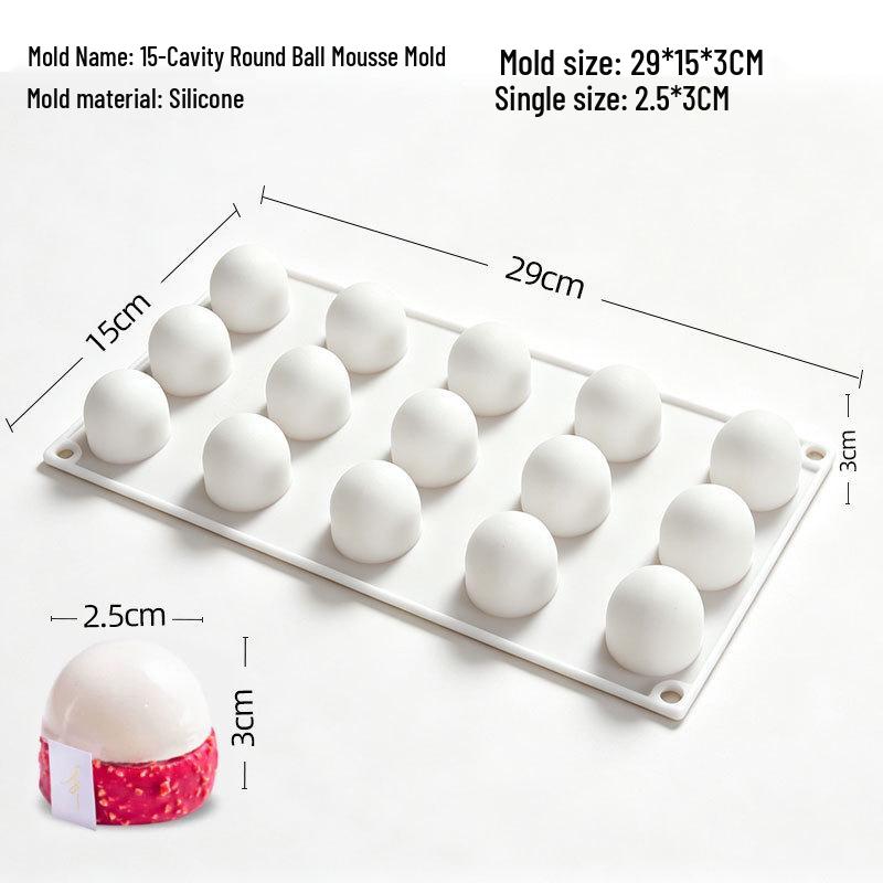 Handmade Silicone 3D Mousse and Chocolate Mold for Round Desserts, Available In Small and Large Sizes