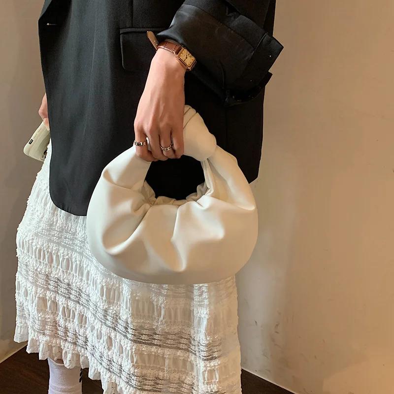 PU Leather Small Bag for Women Shoulder Bag Ruched Party Bag  Fashion Ladies Messenger Bags  Crossbody