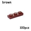 100PCS MOC Assemble Particles 3623 Size 1x3 Bricks Dots 1*3 Building Blocks DIY Educational Creative Toy for Kids