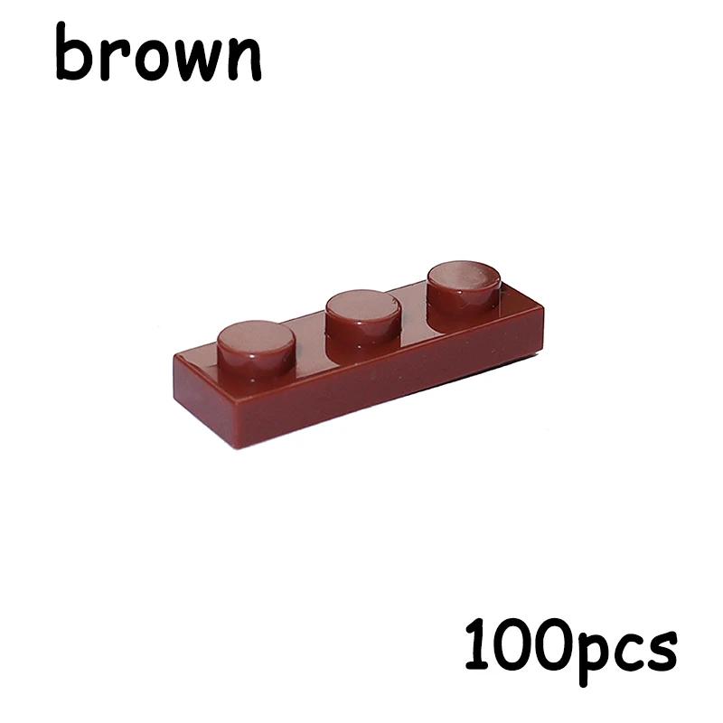 100PCS MOC Assemble Particles 3623 Size 1x3 Bricks Dots 1*3 Building Blocks DIY Educational Creative Toy for Kids