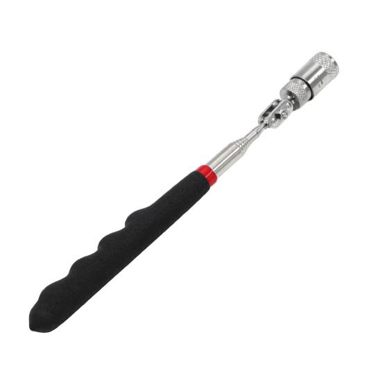 Telescoping Magnetic Pickup Tool with LED Light Non-Slip Stainless Steel Extendable Magnet Pickup with Plastic Handle for Bolts Metal