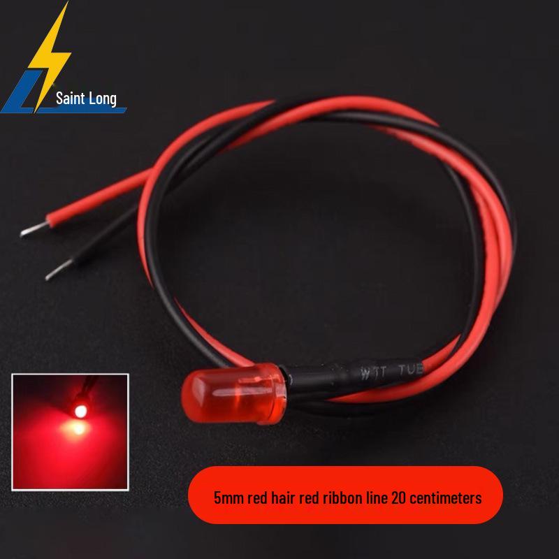 3MM/5MM LED-Licht mit hoher Helligkeit mit Draht für Spielzeugauto-Blinker, 5V/12V Perlenbirne