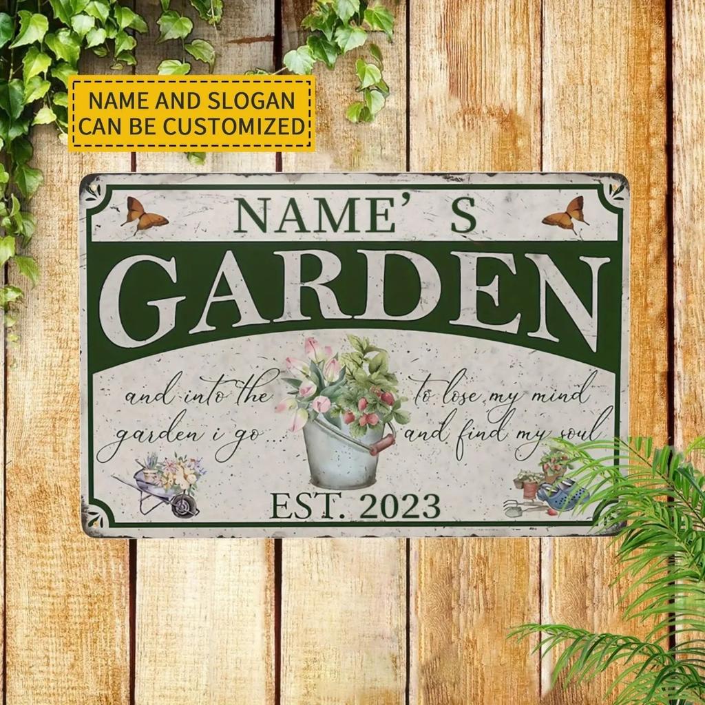 Custom Personalized Vintage Metal Sign Waterproof Farmhouse Garden Decor Mother's Day Outdoor Wall Art