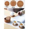 Homehalo Ata Coasters, Round, Set of 6, Waterproof, with Storage Case, Non-Slip, Insulated Tea Pads for Tea, Alcohol, and Coffee, Handmade Natural Coa