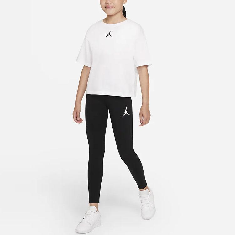 Jordan Kids Knitted Sports Pants Solid Color Logo Embroidery High Waist Kids pants Black DJ3399-010