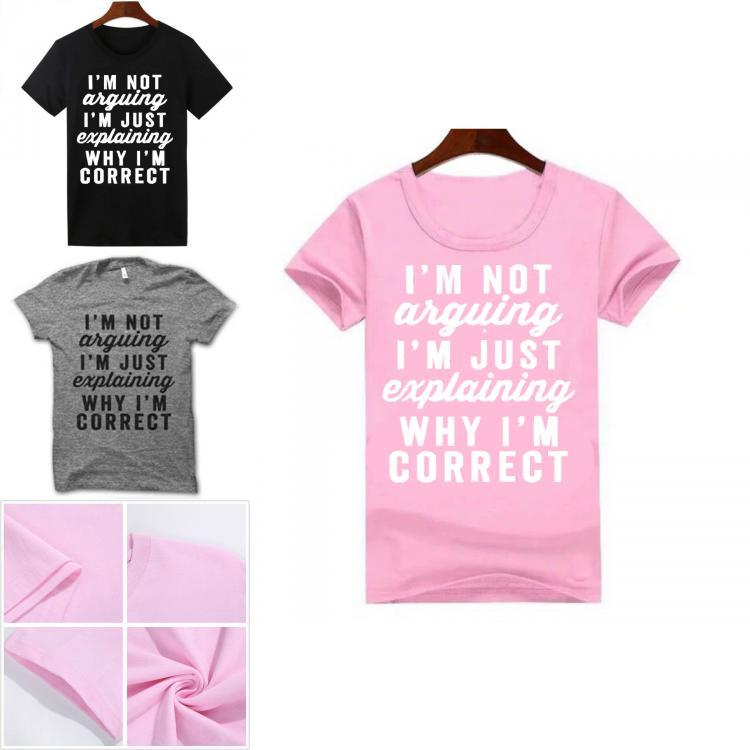 Letter Print Solid Color Streetwear T Shirt For Women With Cotton Blend Casual Top