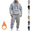 Autumn/Winter Men's Fleece-Lined Casual Sports Multi-Pocket Workwear Set