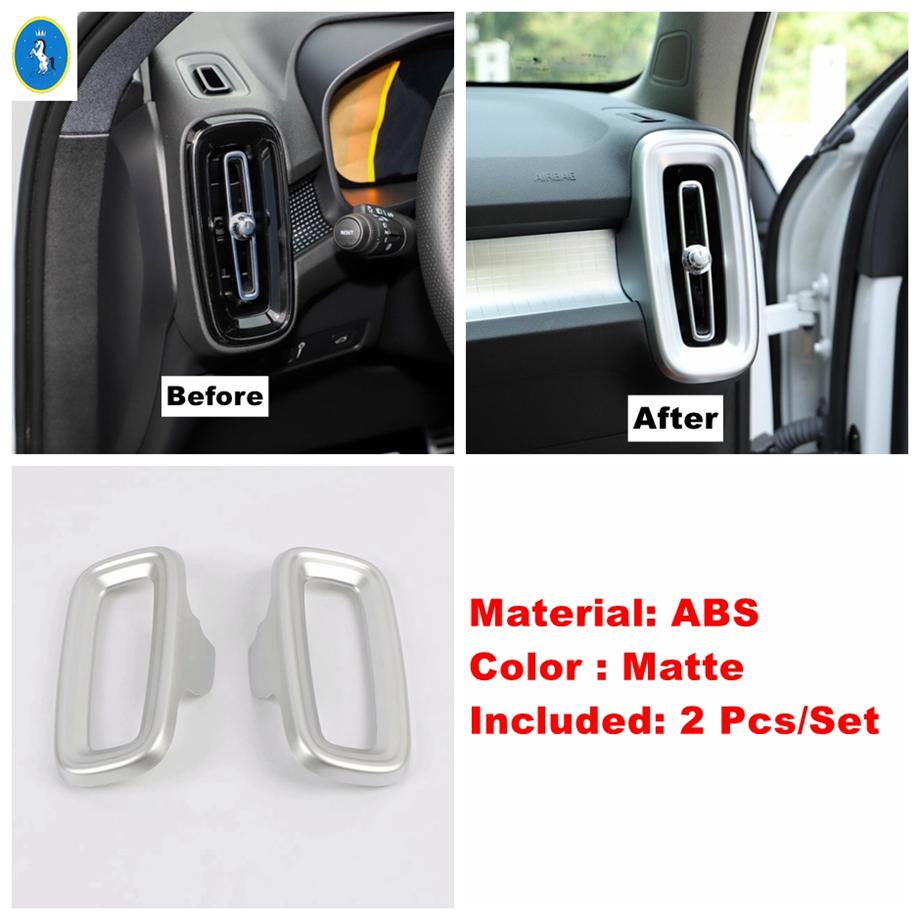 Matte Car Accessories Pillar A Speaker / Gear Box / Water Cup Holder / Air AC Vents Outlet Cover Trim For Volvo XC40 2018 - 2025