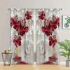 2pcs Rod Pocket Floral Printed Curtains, Window Drapes for Bedroom Living Room, Home Decoration, Room Decoration