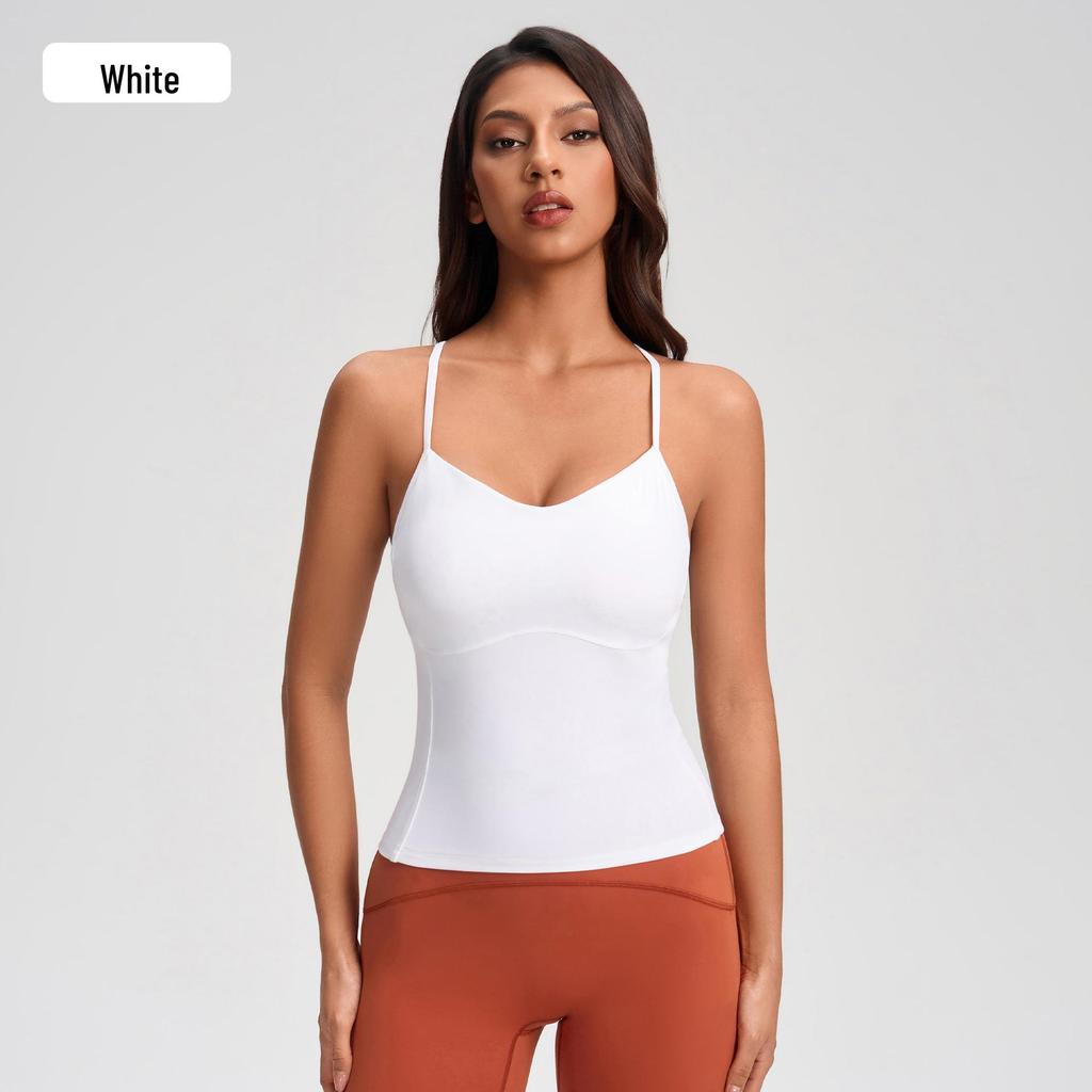 Débardeur Push-Up Sportif pour Femme Nude à Bretelles Fines avec Bonnets Rembourrés - Couche de Base Yoga & Fitness YG-1004