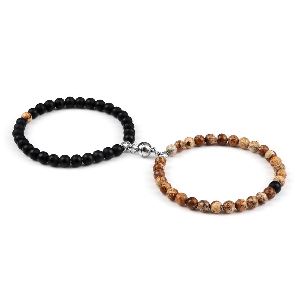 6mm Magnetic Couple Bracelets Set - Memorial Gift for Him & Her