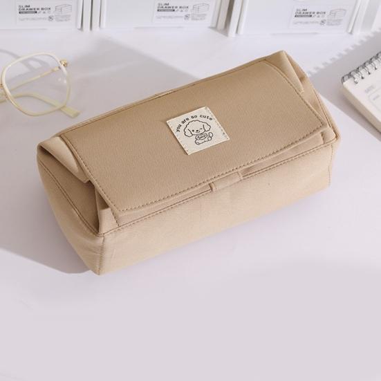 Canvas Pencil Case Double Layer Waterproof Stationery Bag Student Pencil Organizer for School Office Travel Cosmetic Bag