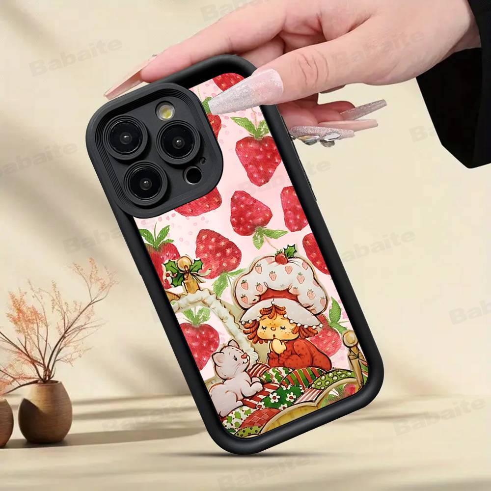 Girl Pink Strawberry S-Shortcake TPU Phone Cover For Iphone 17 16 15 14 13 12 11 Pro Max Plus Case Cover