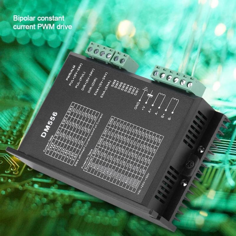 DM556 2-phase Stepper Motor Driver Low Noise 8 Level Adjustable 42//57 Stepping Motor Driver 24V-50V DC