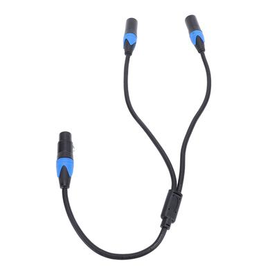 Cabo Divisor XLR 3 Pinos Fêmea para Duplo Macho XLR Cabo Y Divisor Balanceado para Microfone Mixer